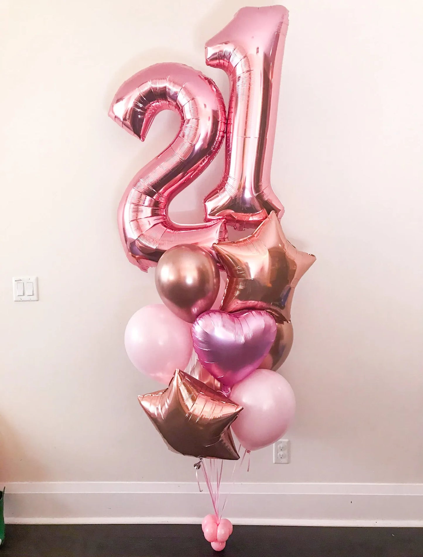 Classic Birthday Balloon Bunch - Personalizable & Colorful Balloons - My Blush Peony