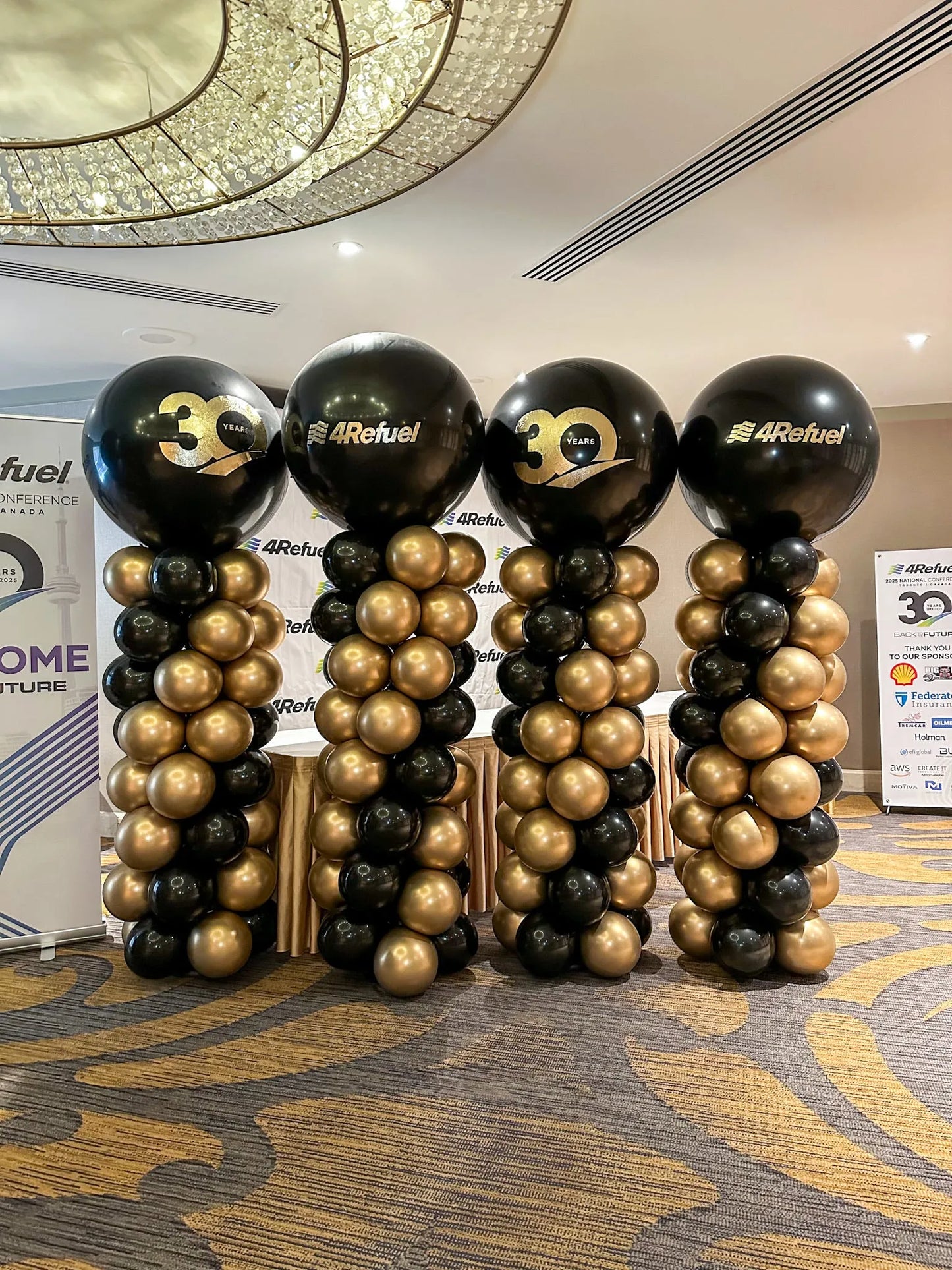 Branded Classic Columns with Custom Logo - Corporate - Professional Event Decor - My Blush Peony