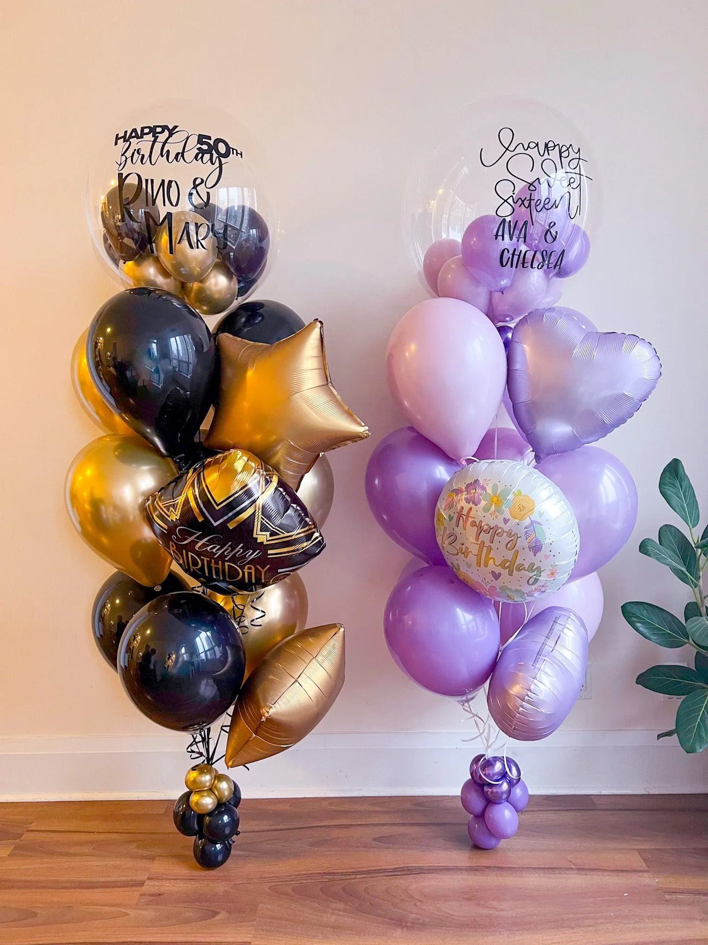 Large Bunch with Personalized Bubble Balloon - Custom Decor - My Blush Peony