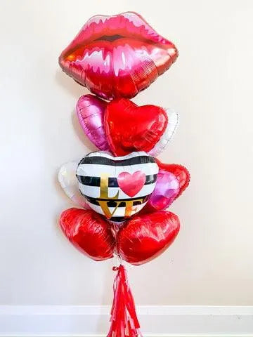 Jumbo Kiss Foil Hearts Bouquet - Perfect for Valentine’s Day - My Blush Peony