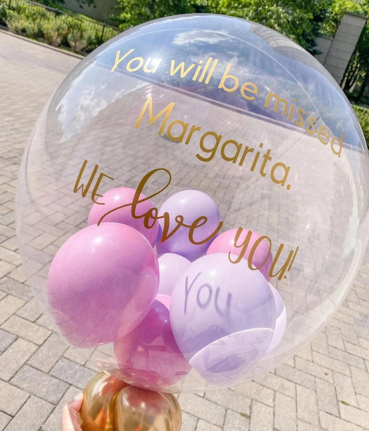 Bubble Balloons with Colorful Mini Balloons - Customizable Messages for Toronto - My Blush Peony
