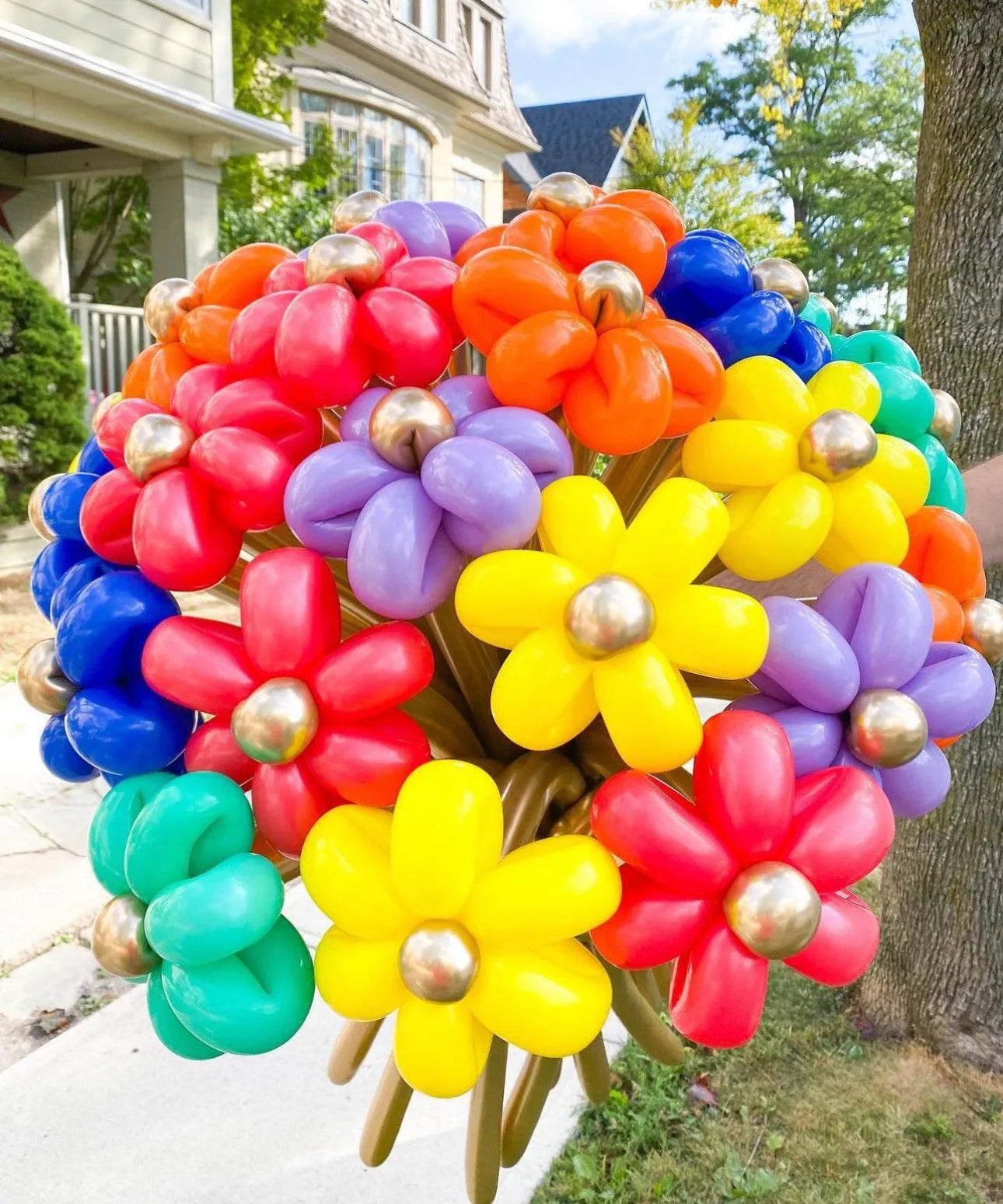 Flowers Balloon Bouquet - Colourful and Unique Surprise - My Blush Peony