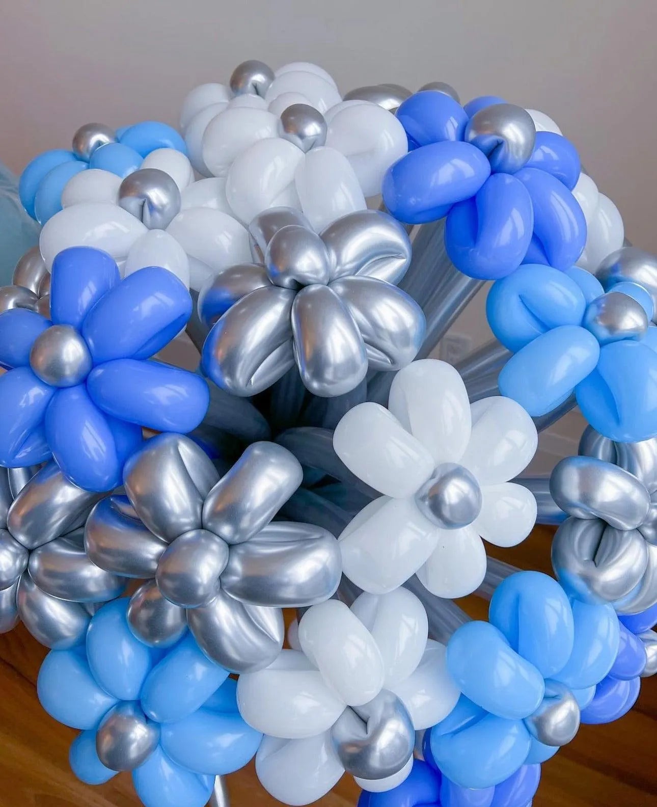 Deluxe Flowers Bubble Set with Personalized Balloon & Number - Elegant Decor - My Blush Peony