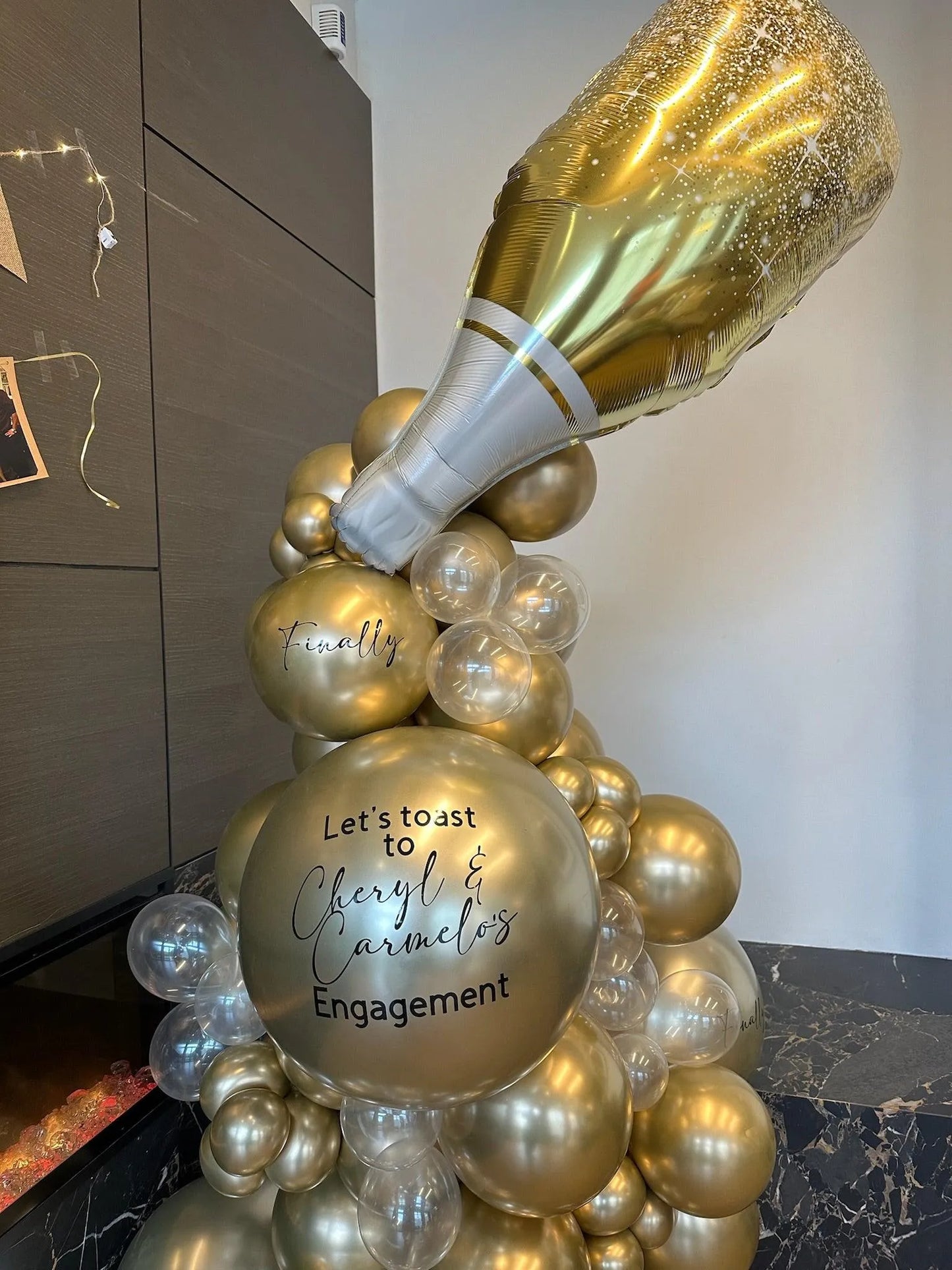 Personalized Celebration - Champagne Bubbles Display - My Blush Peony