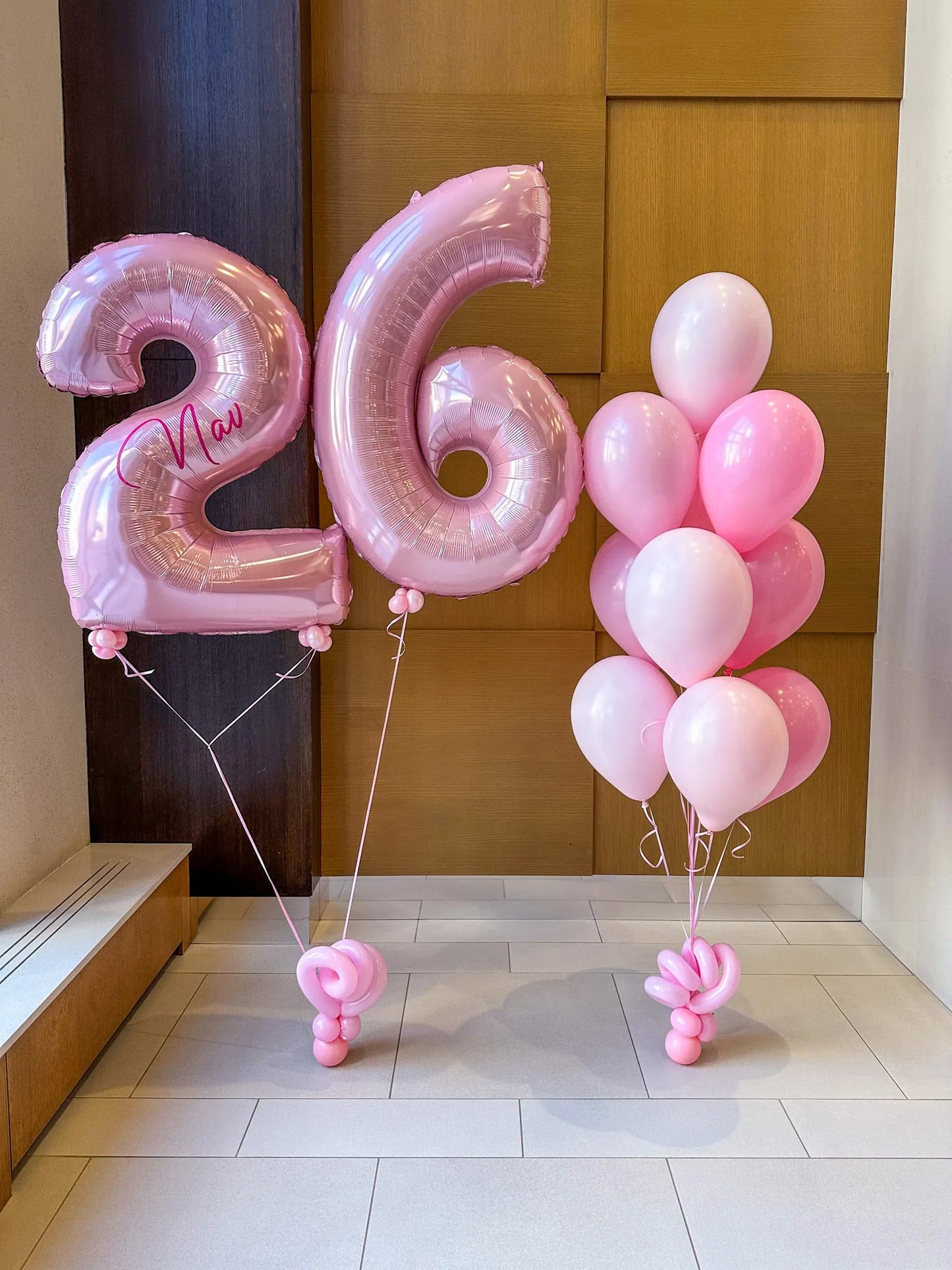 Custom Latex Bouquet with Number - Personalized Event Decor in Toronto - My Blush Peony