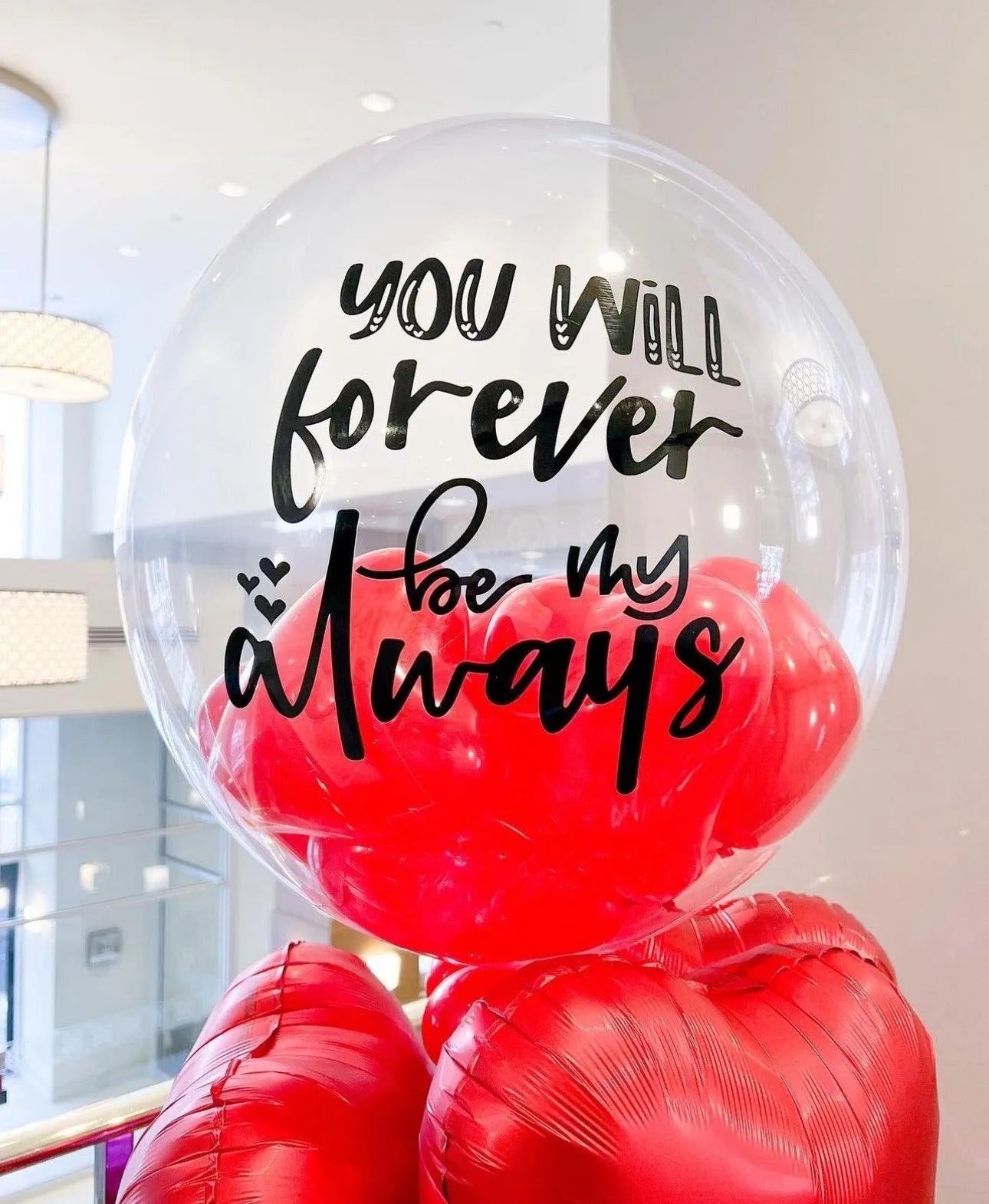 Bubble Hearts Bunch - Personalized Balloon Arrangement with Love for Toronto - My Blush Peony