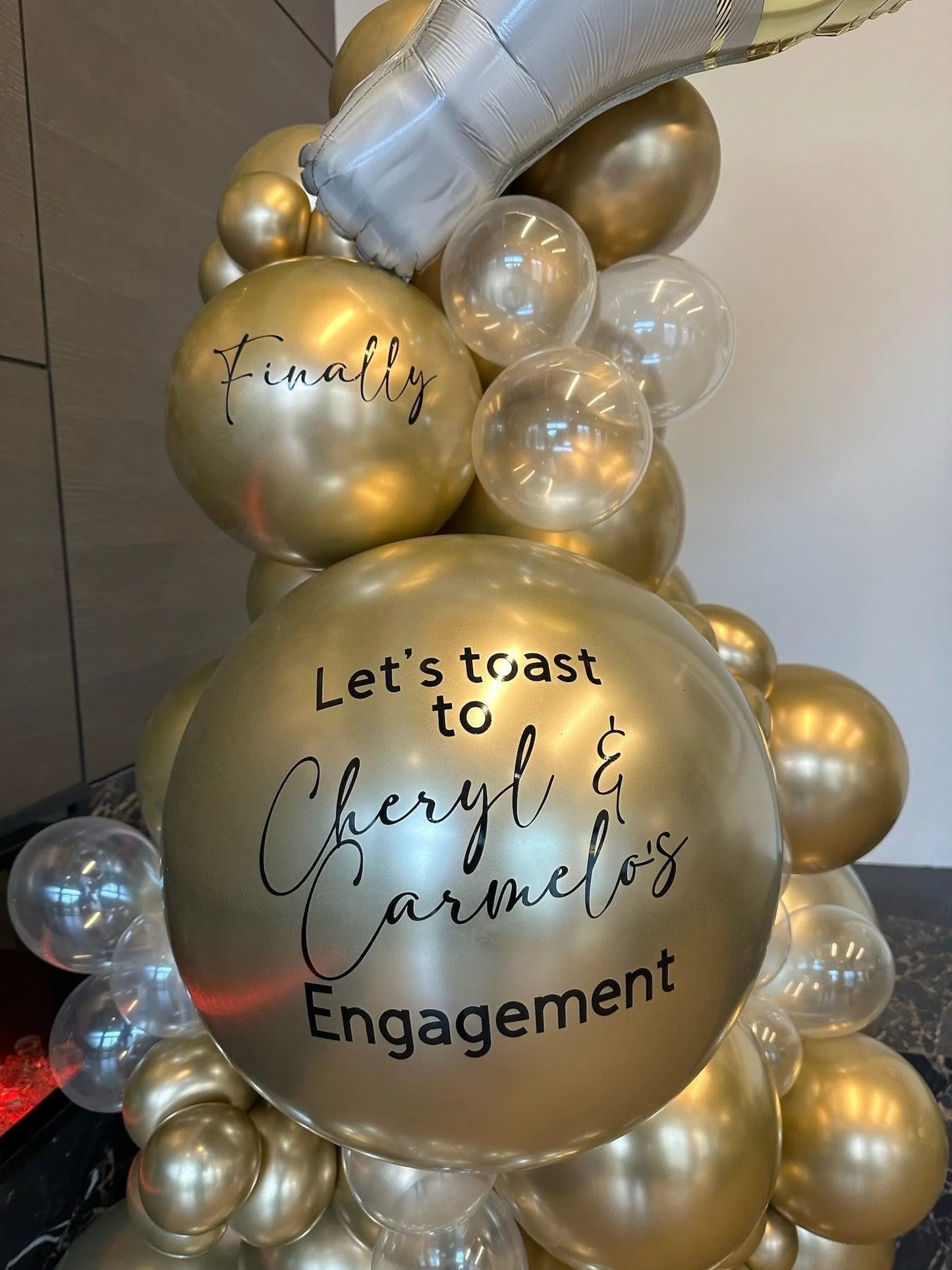 Personalized Celebration - Champagne Bubbles Display - My Blush Peony