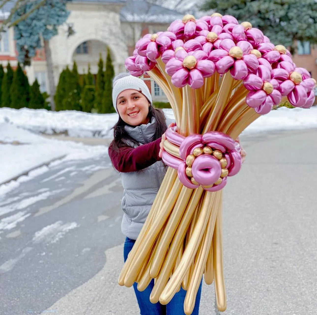 Flowers Balloon Bouquet - Colourful and Unique Surprise - My Blush Peony