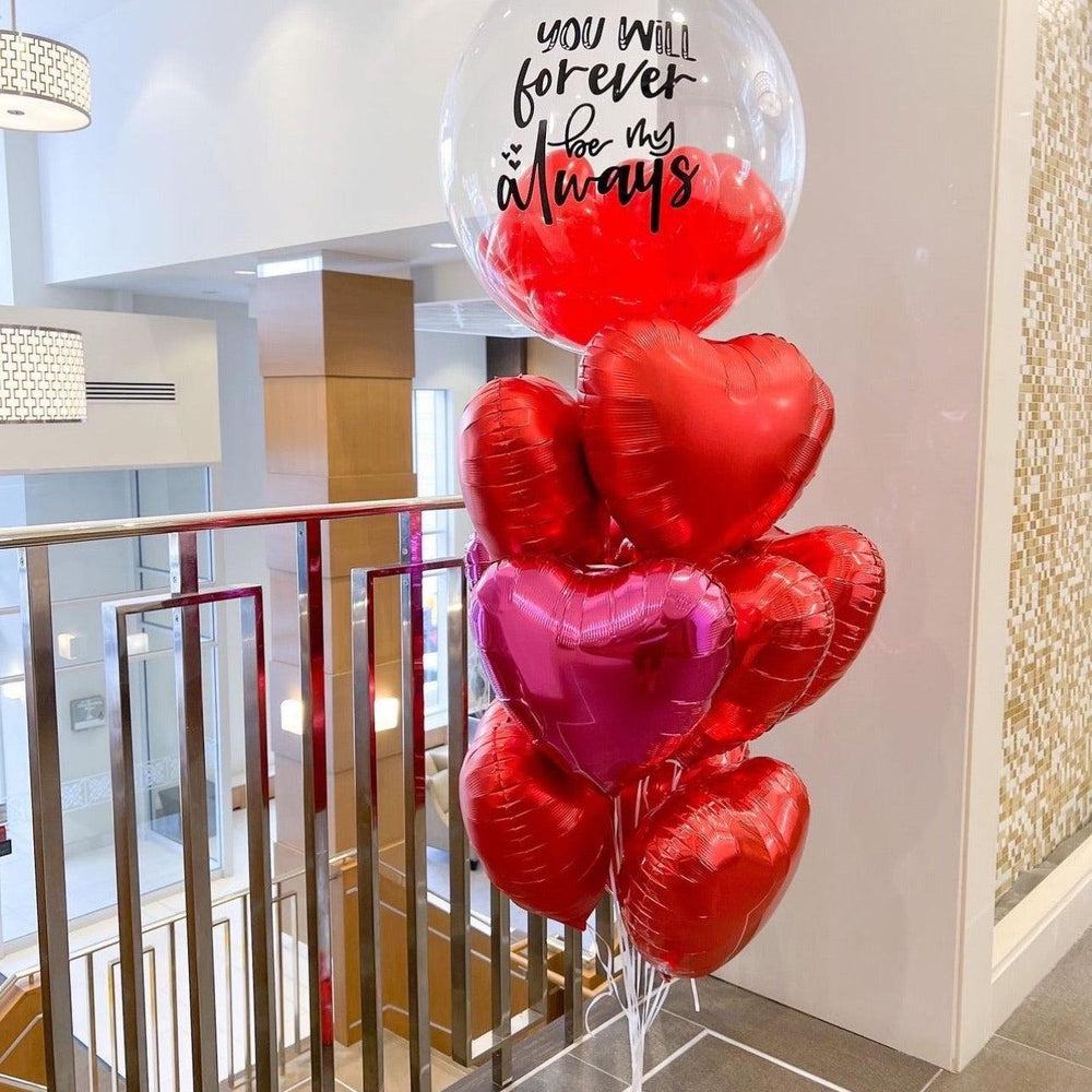 Bubble Hearts Bunch - Personalized Balloon Arrangement with Love for Toronto - My Blush Peony