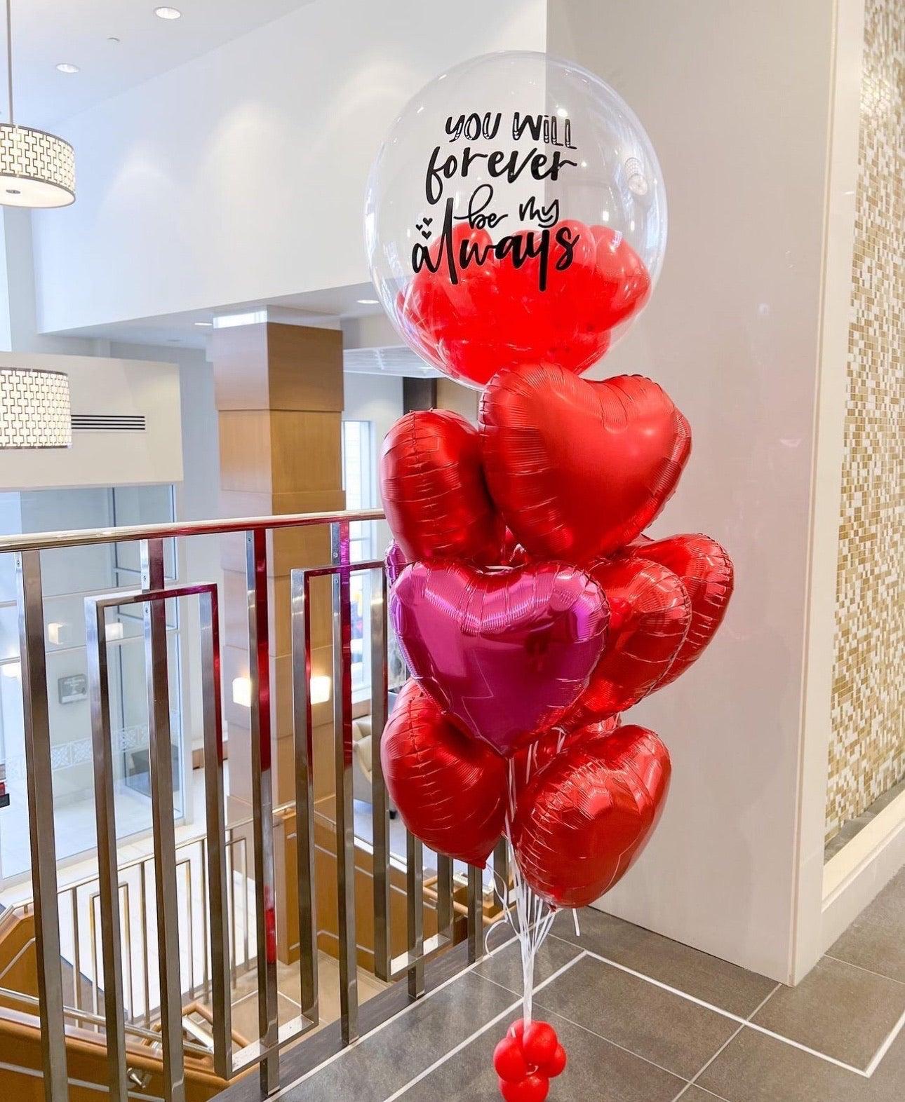 Bubble Hearts Bunch - Personalized Balloon Arrangement with Love for Toronto - My Blush Peony