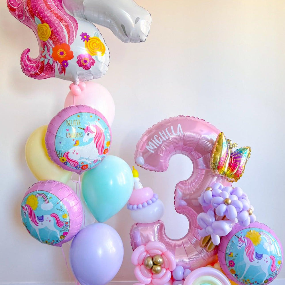 Personalized Unicorn Balloon Bouquet for Toronto Events - My Blush Peony