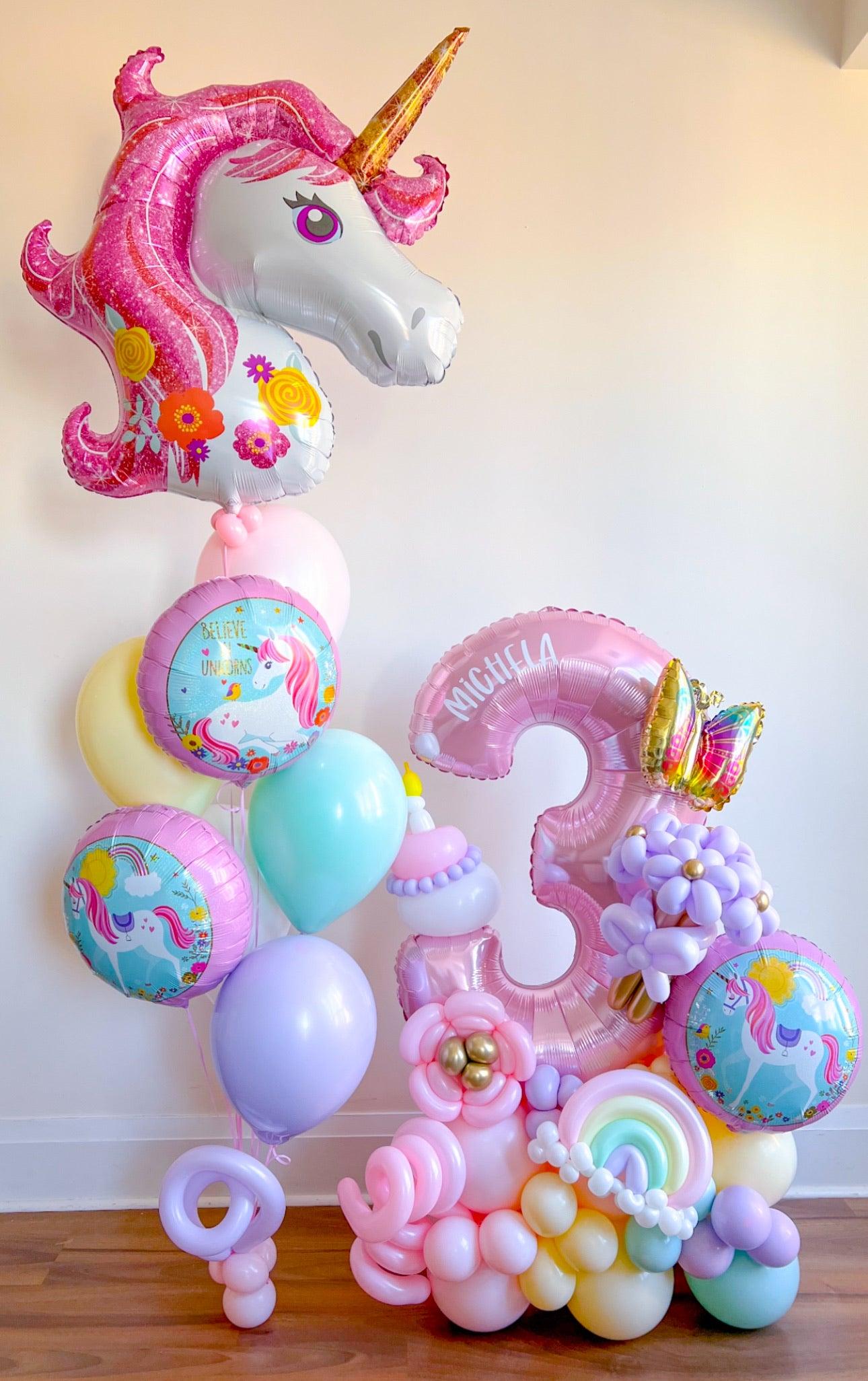 Personalized Unicorn Balloon Bouquet for Toronto Events - My Blush Peony