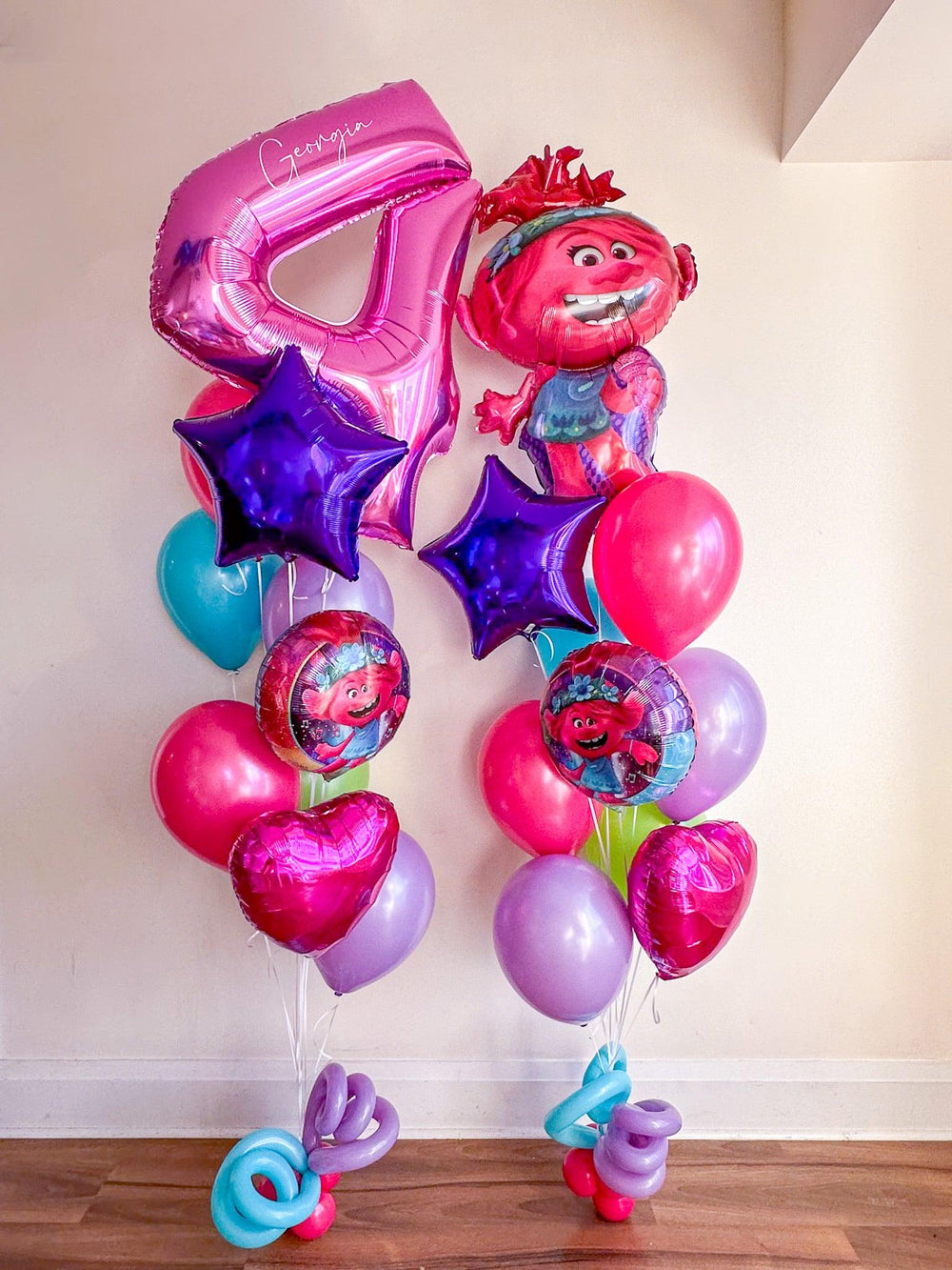 Trolls Bunch Set - Customizable Balloon Decor with Number - My Blush Peony