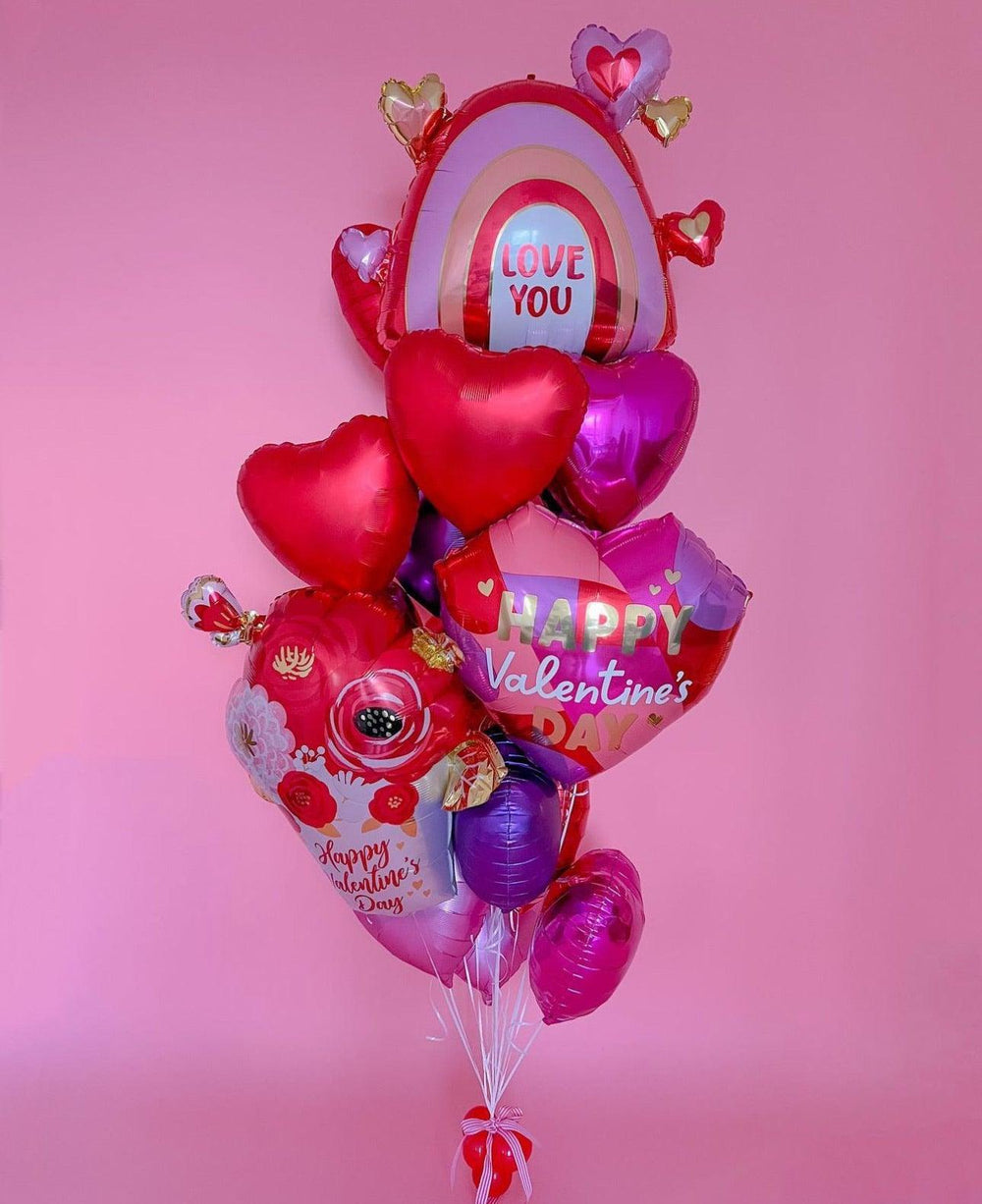 Love Foil Balloon Set - 3 Main Foils & 12 Colorful Hearts for Any Event - My Blush Peony