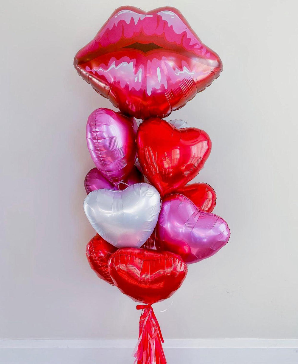 Jumbo Kiss Foil Hearts Bouquet - Perfect for Valentine’s Day - My Blush Peony