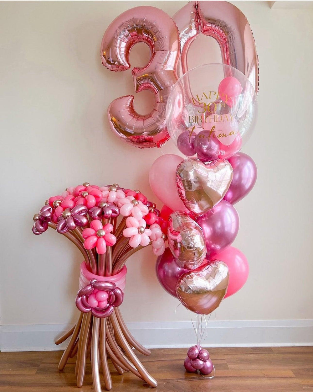 Flowers Bubble Set - Large, Colorful Latex & Foil Balloons - My Blush Peony