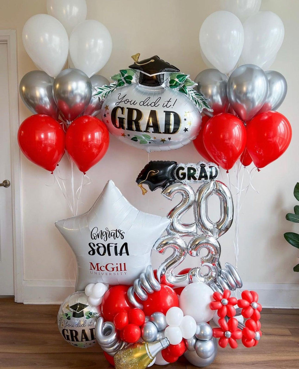 Graduation Maxi Bouquet - Personalized Message Balloon - My Blush Peony