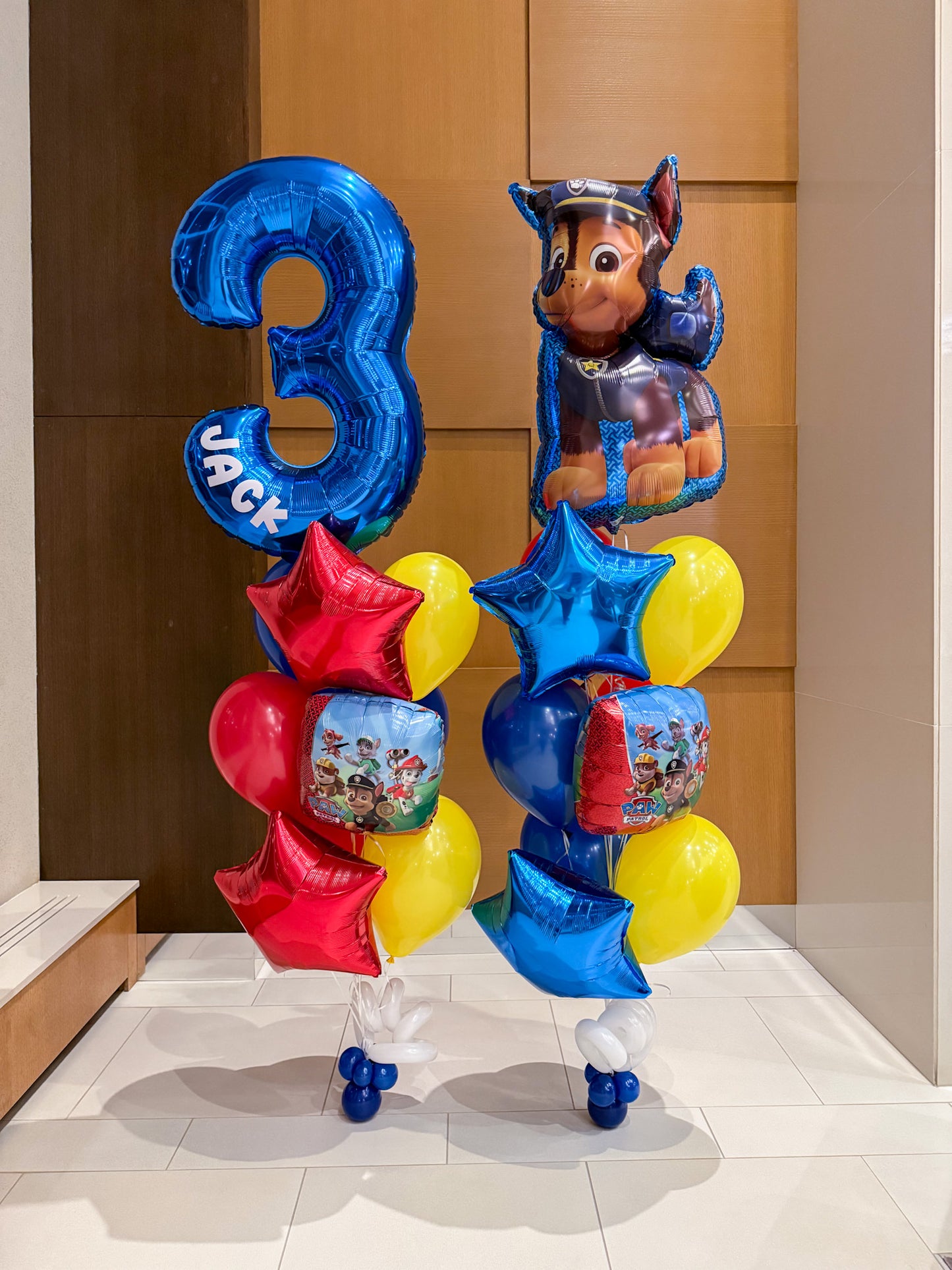 Paw Patrol Chase Balloon Bunch with Number