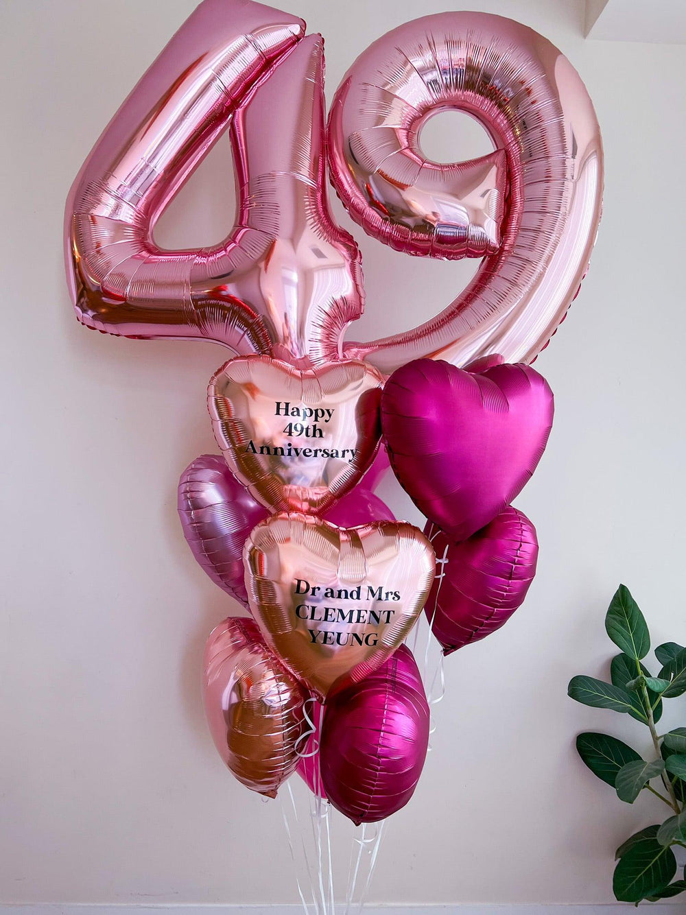 Custom Heart Balloon Bouquet - Any Color & Number - My Blush Peony