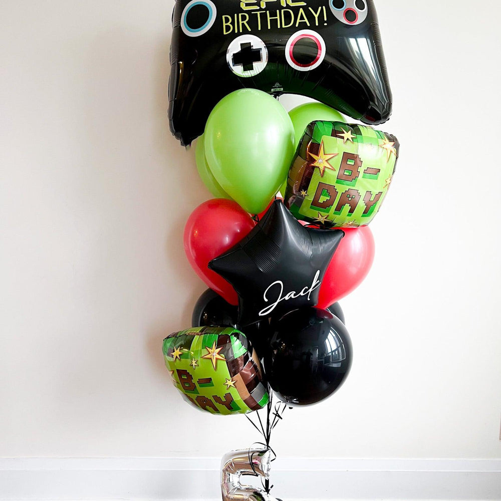 Sports and Gamer Balloon Bunch with Small Number - Custom Decor for Toronto Events - My Blush Peony