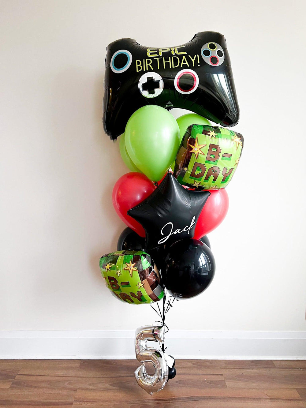 Sports and Gamer Balloon Bunch with Small Number - Custom Decor for Toronto Events - My Blush Peony