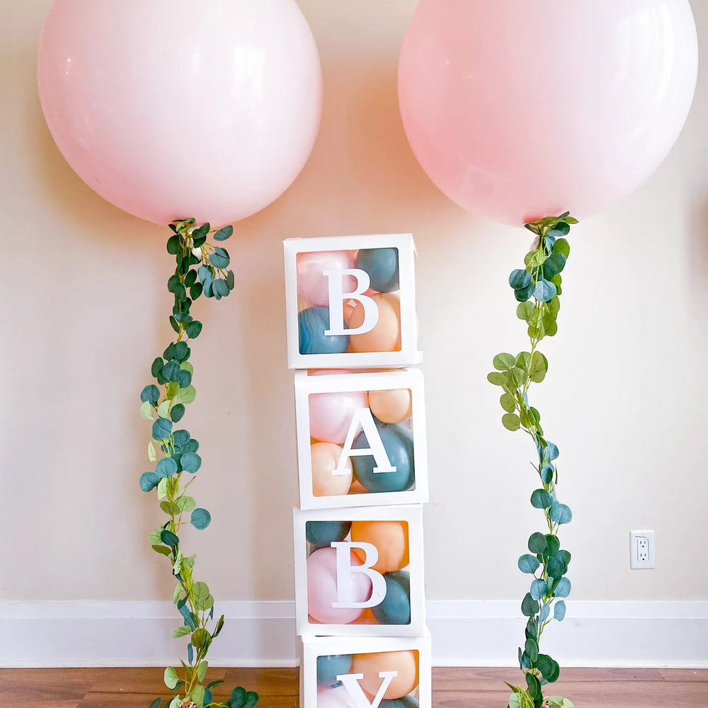 
                  
                    Customizable Baby Boxes Setup - Jumbo Balloon Decor for Any Color - My Blush Peony
                  
                