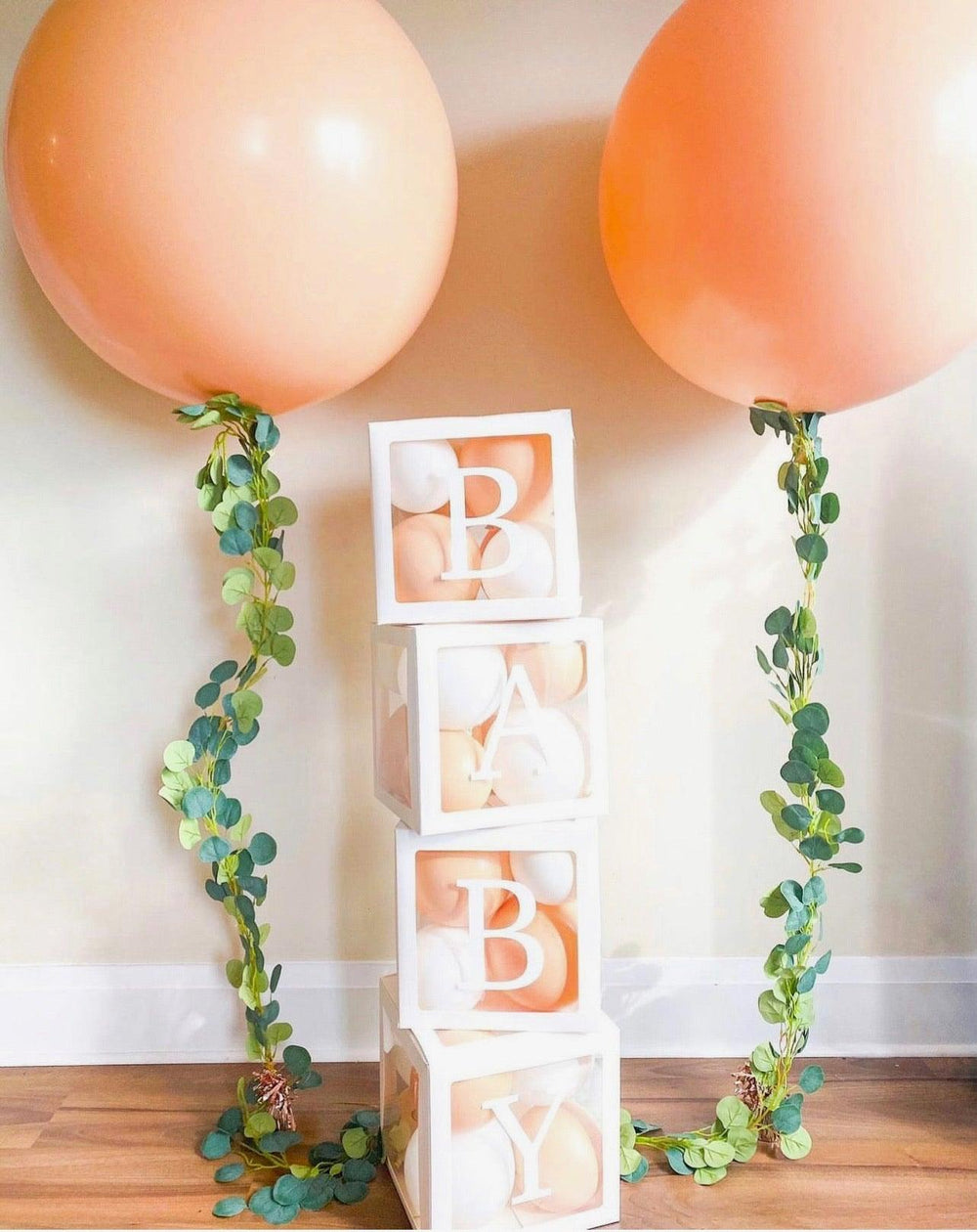 Customizable Baby Boxes Setup - Jumbo Balloon Decor for Any Color - My Blush Peony