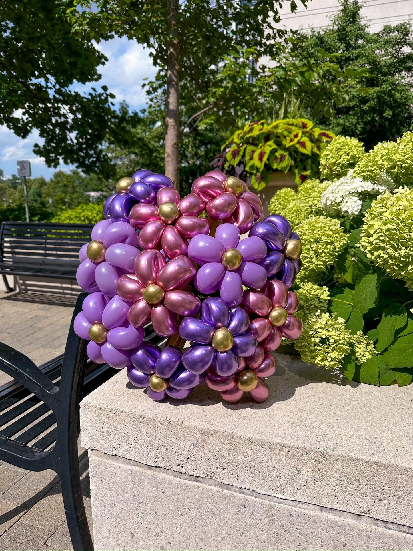 No Helium Balloons - Small Flowers Balloon Bouquet - My Blush Peony