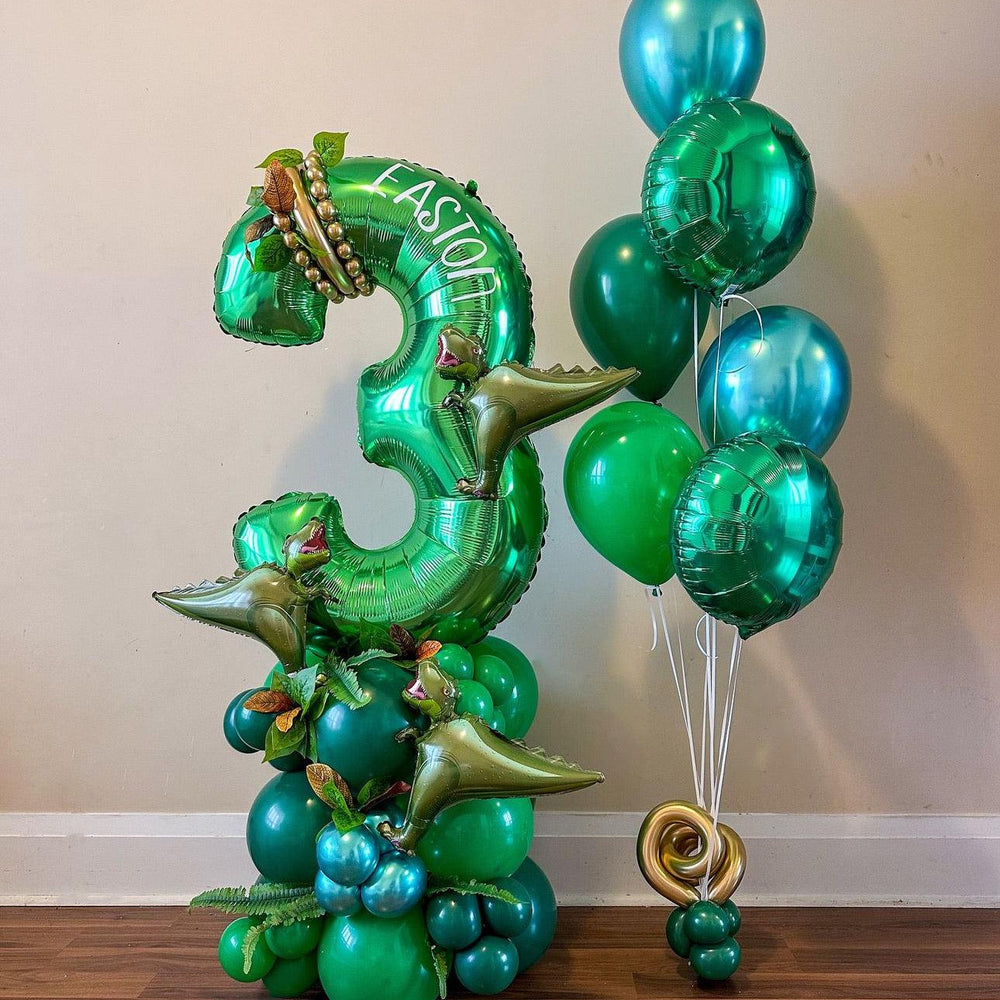 Three Rex Dinosaur Balloon Bouquet - Roaring Fun for Any Celebration - My Blush Peony