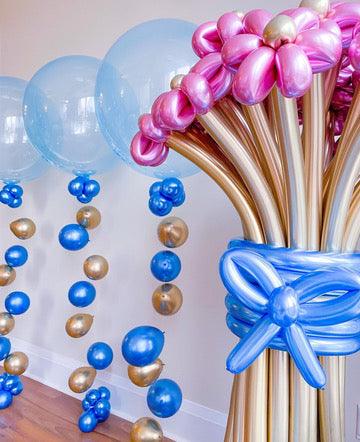 Welcome Baby Balloons - Flowers and Balloon Fall Set | Balloon Arrangement - My Blush Peony