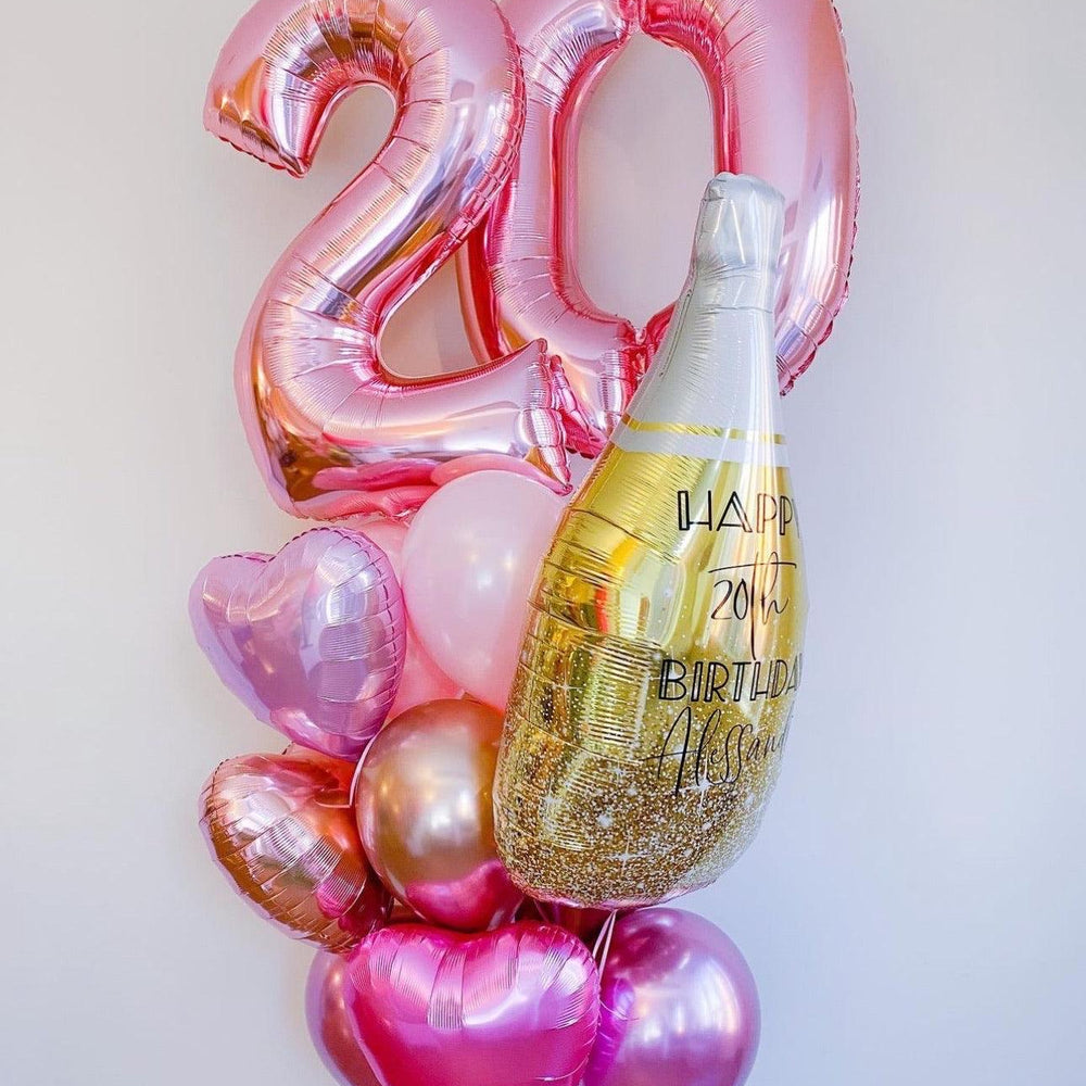 Classic Birthday Balloon Bunch - Celebration Bottle for Parties - My Blush Peony