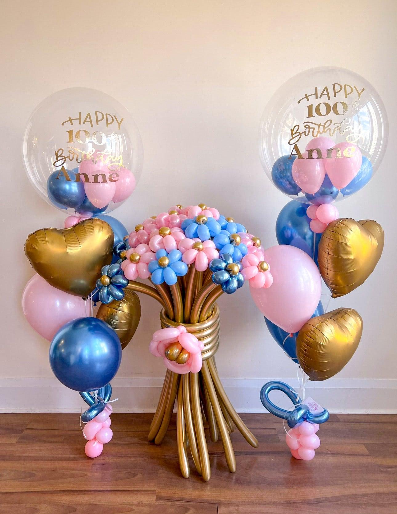 Flowers Balloon Bouquet and Bunches Set | Customizable Floral Decor - My Blush Peony