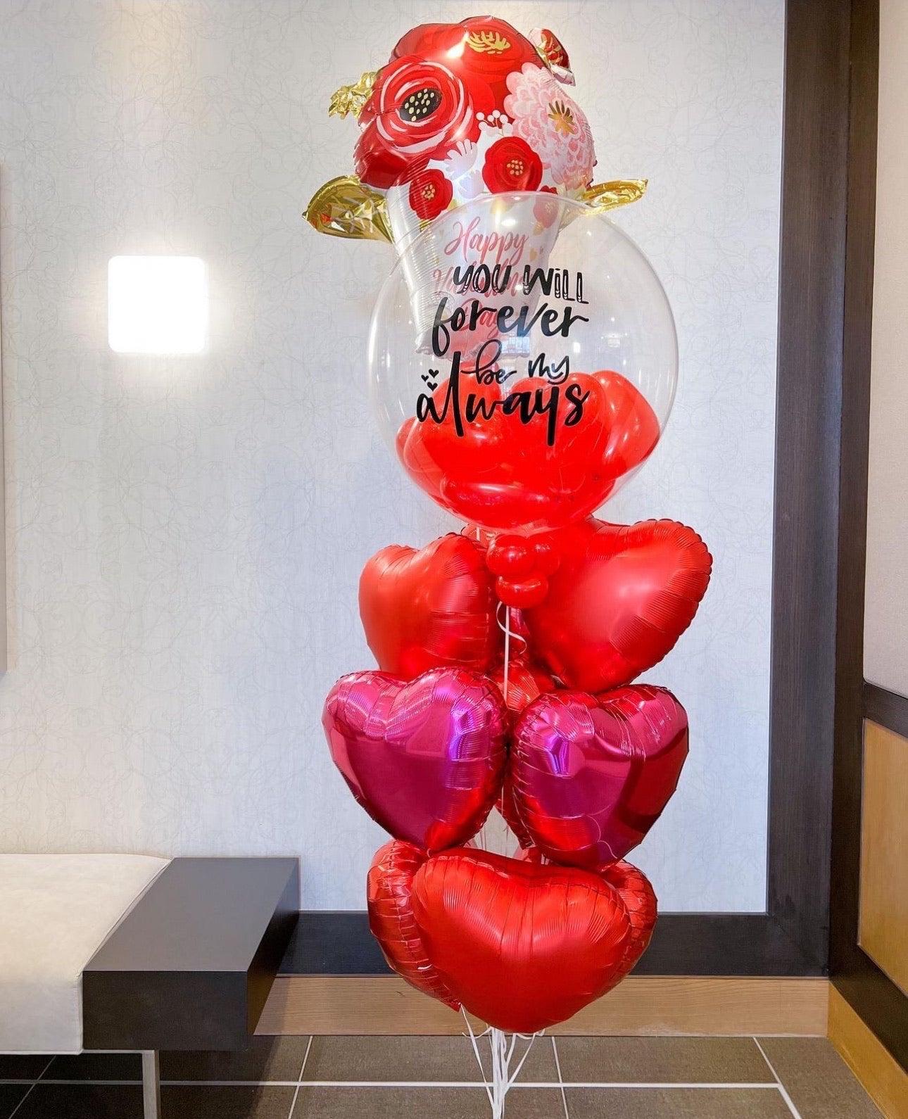 Bubble Hearts Bunch - Personalized Balloon Arrangement with Love for Toronto - My Blush Peony