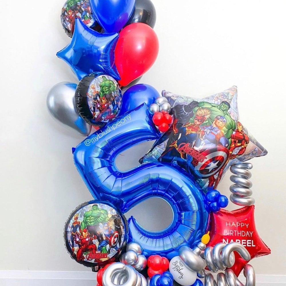 Avengers Maxi Bouquet - Customizable Heroic Balloon Arrangement for Toronto - My Blush Peony