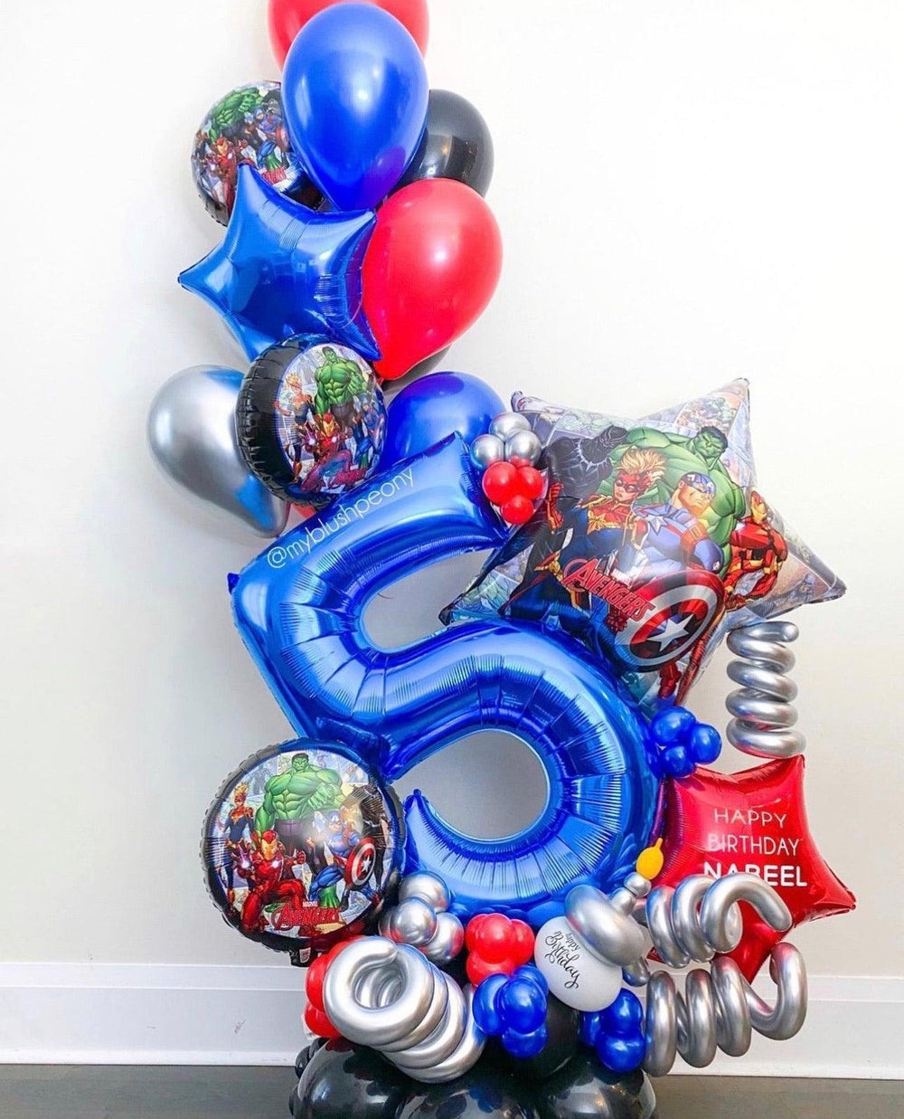 Avengers Maxi Bouquet - Customizable Heroic Balloon Arrangement for Toronto - My Blush Peony