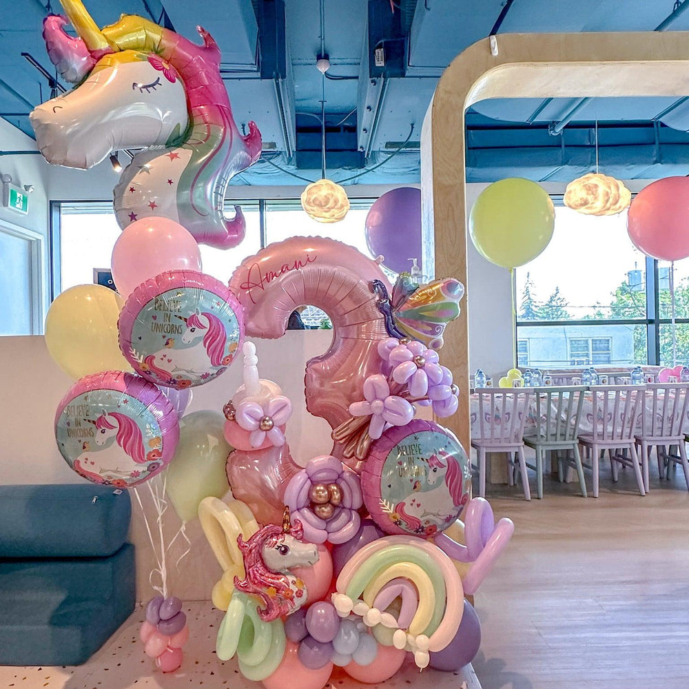 Personalized Unicorn Balloon Bouquet for Toronto Events - My Blush Peony