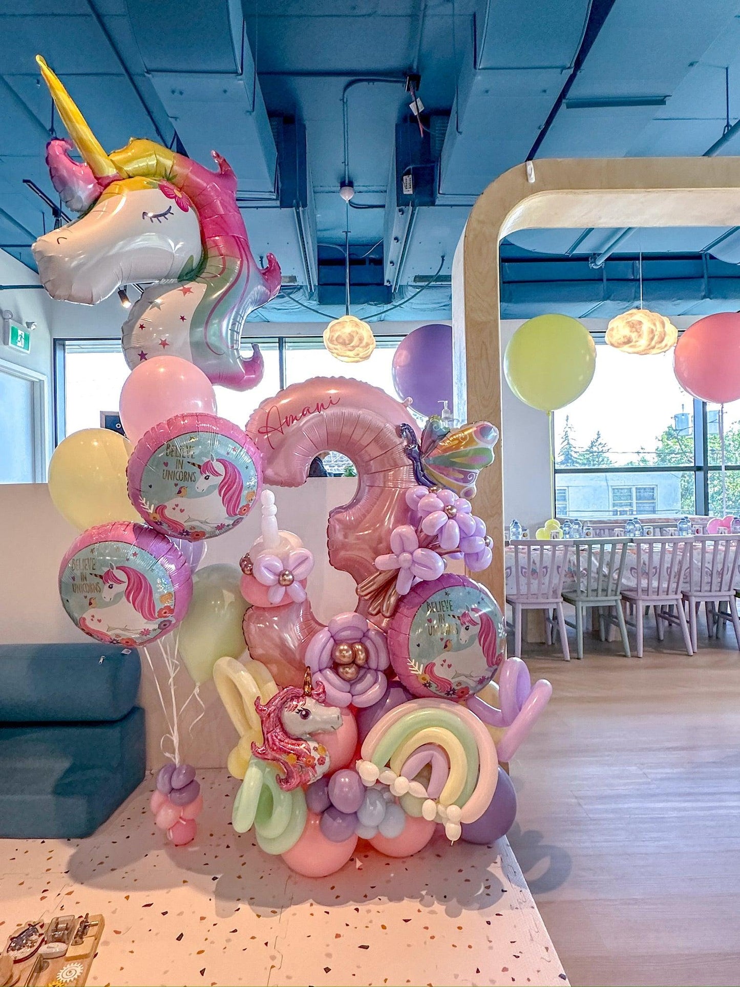 Personalized Unicorn Balloon Bouquet for Toronto Events - My Blush Peony