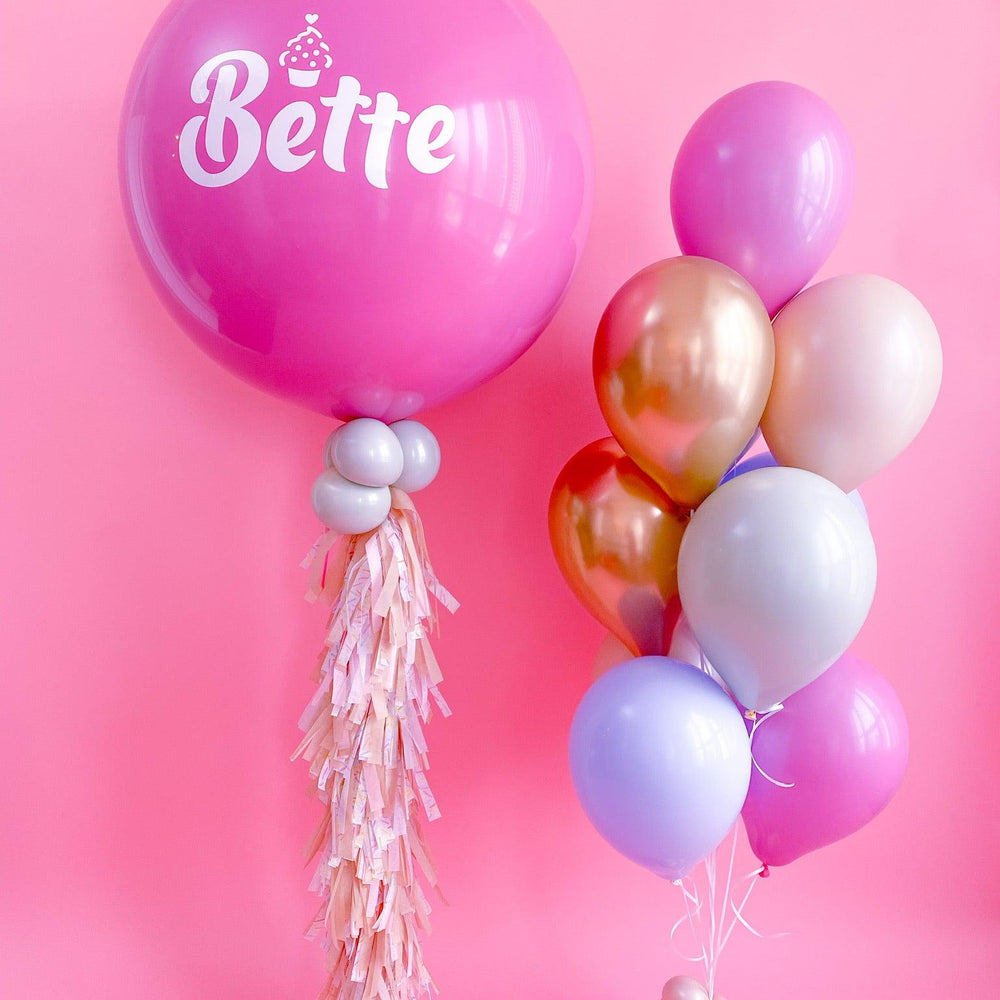 Personalized Jumbo Set Balloon with Handmade Tassel for Toronto Events - My Blush Peony