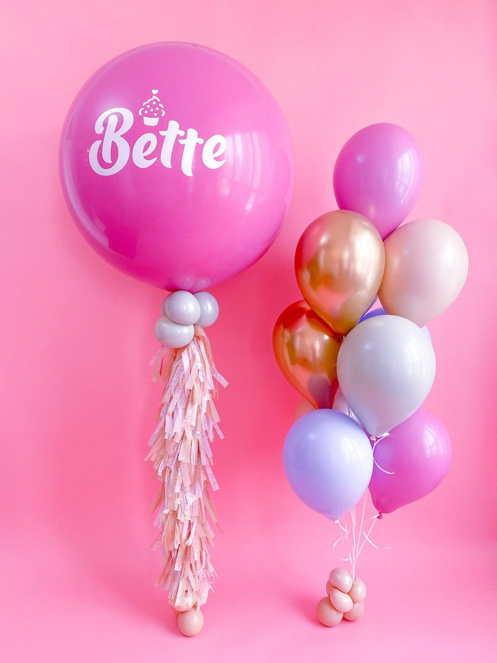 Personalized Jumbo Set Balloon with Handmade Tassel for Toronto Events - My Blush Peony