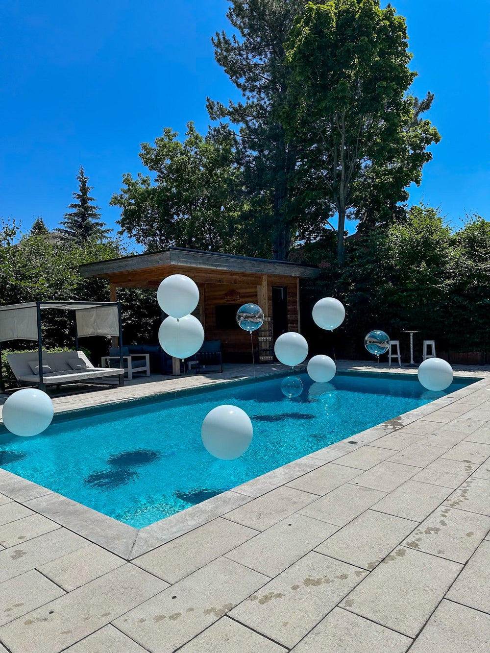 Bubbles and Latex Pool Balloons - Customizable Poolside Decorations - My Blush Peony