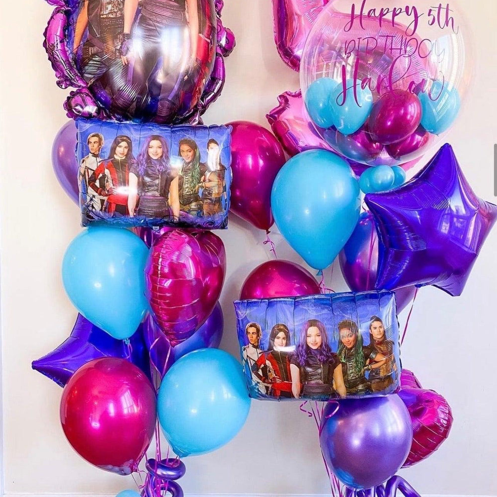 Descendants Balloon Bouquet with Bubble - Customizable Party Decor - My Blush Peony