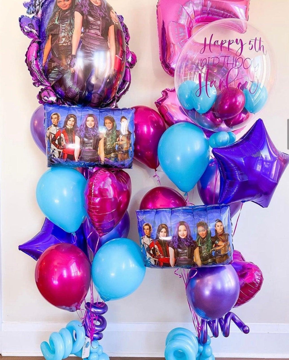 Descendants Balloon Bouquet with Bubble - Customizable Party Decor - My Blush Peony