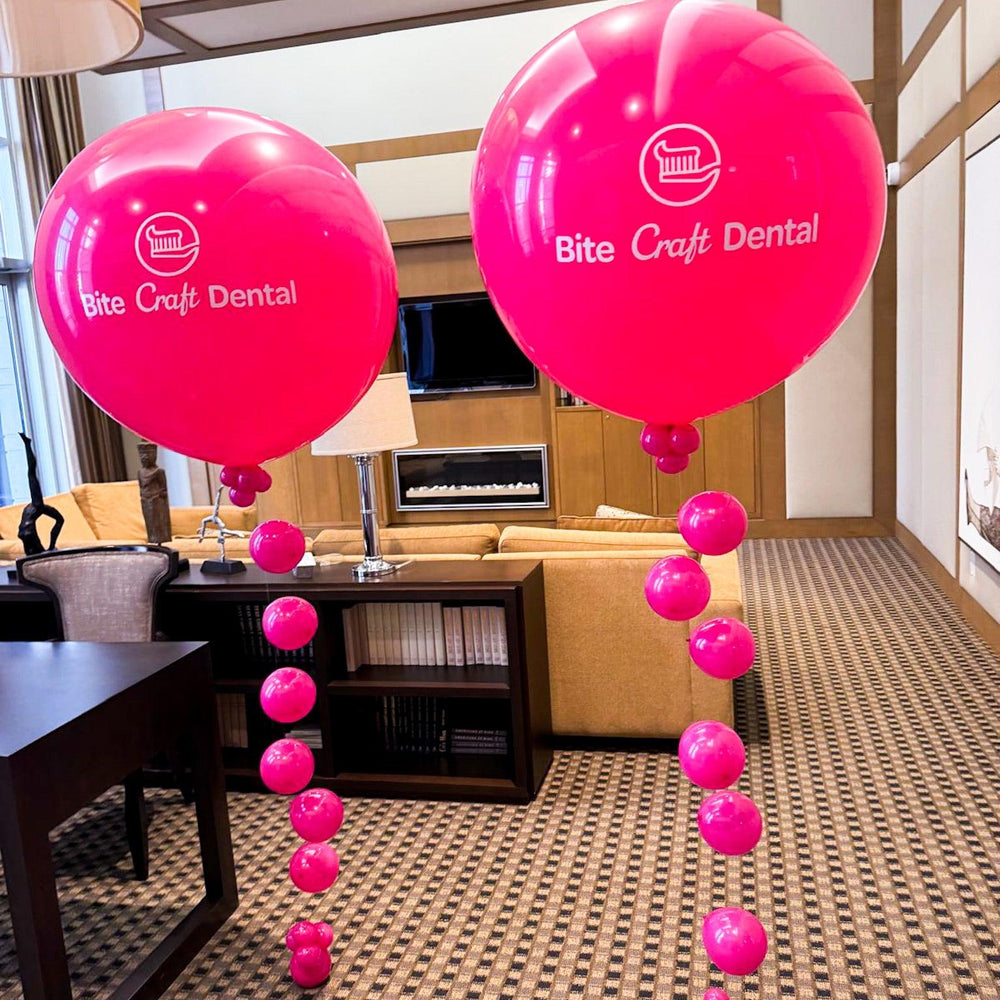 Branded Jumbo Balloon with Custom Logo - Corporate Event Decor - My Blush Peony