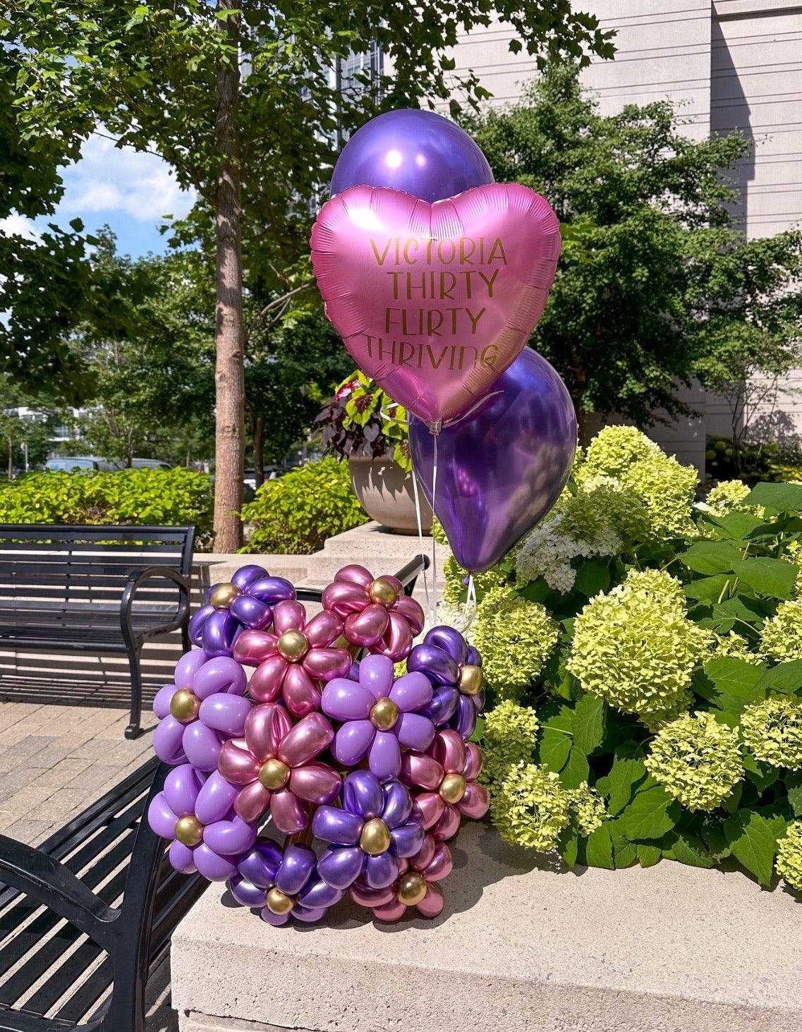 Small Flowers Balloon Bouquet - Customizable Bunches Set for Toronto Events - My Blush Peony