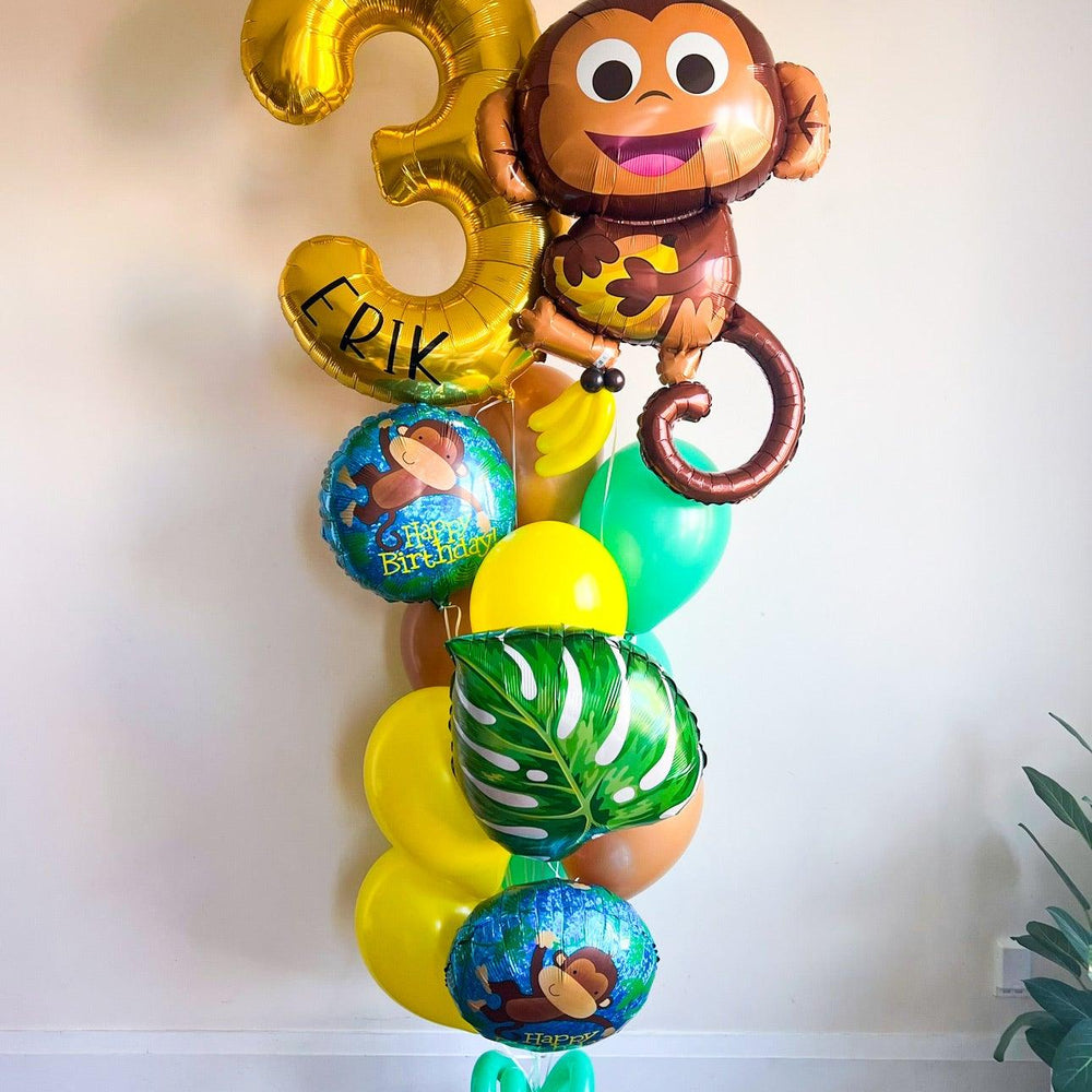 Farm Monkey Bunch - Customizable Balloon Arrangement - My Blush Peony