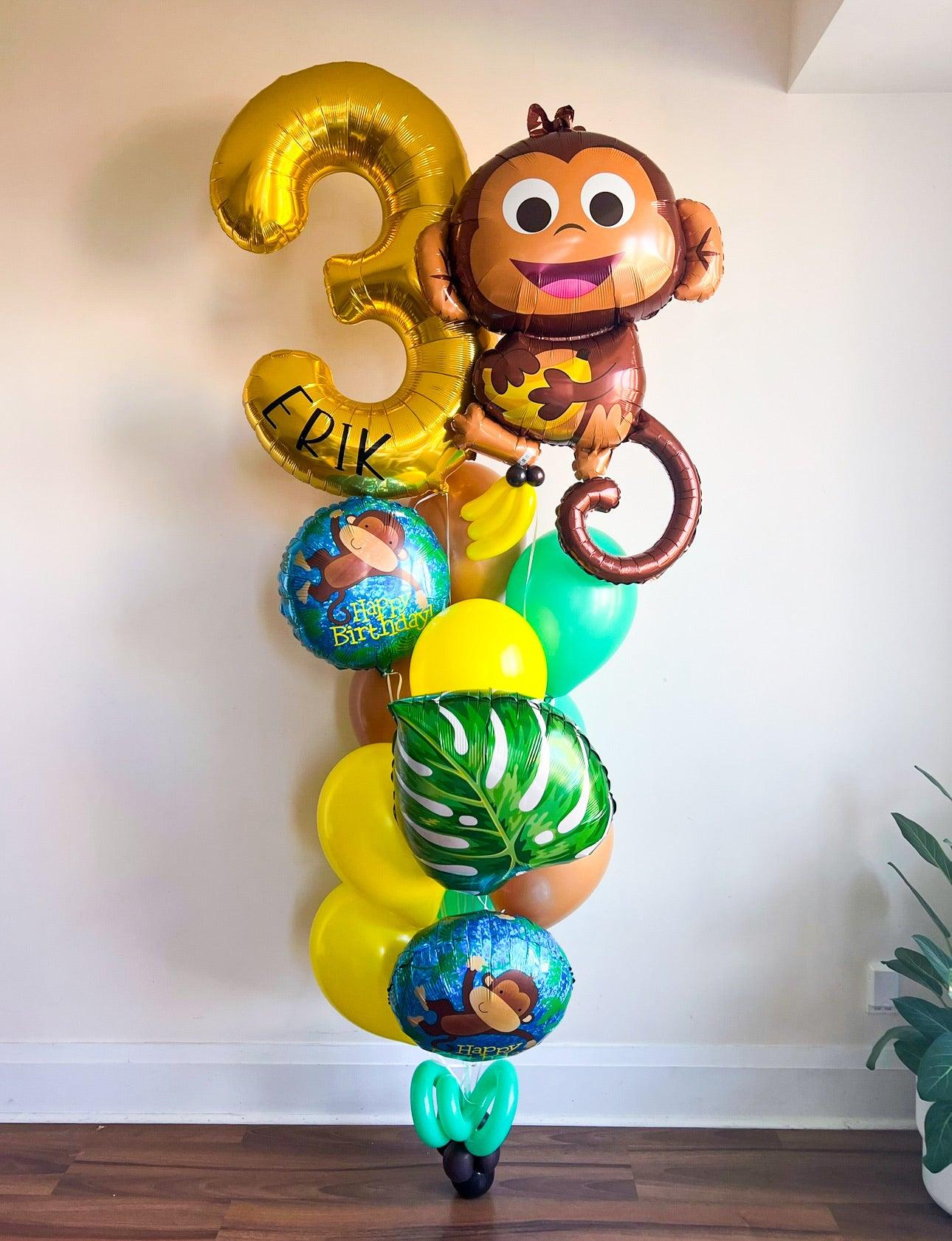 Farm Monkey Bunch - Customizable Balloon Arrangement - My Blush Peony