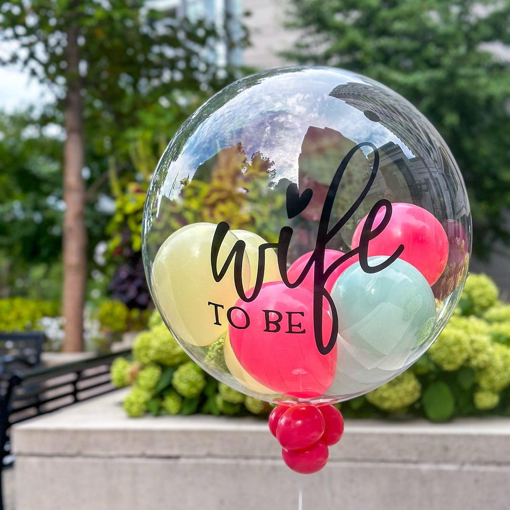 Bubble Balloons with Colorful Mini Balloons - Bride to Be Decor for Toronto - My Blush Peony