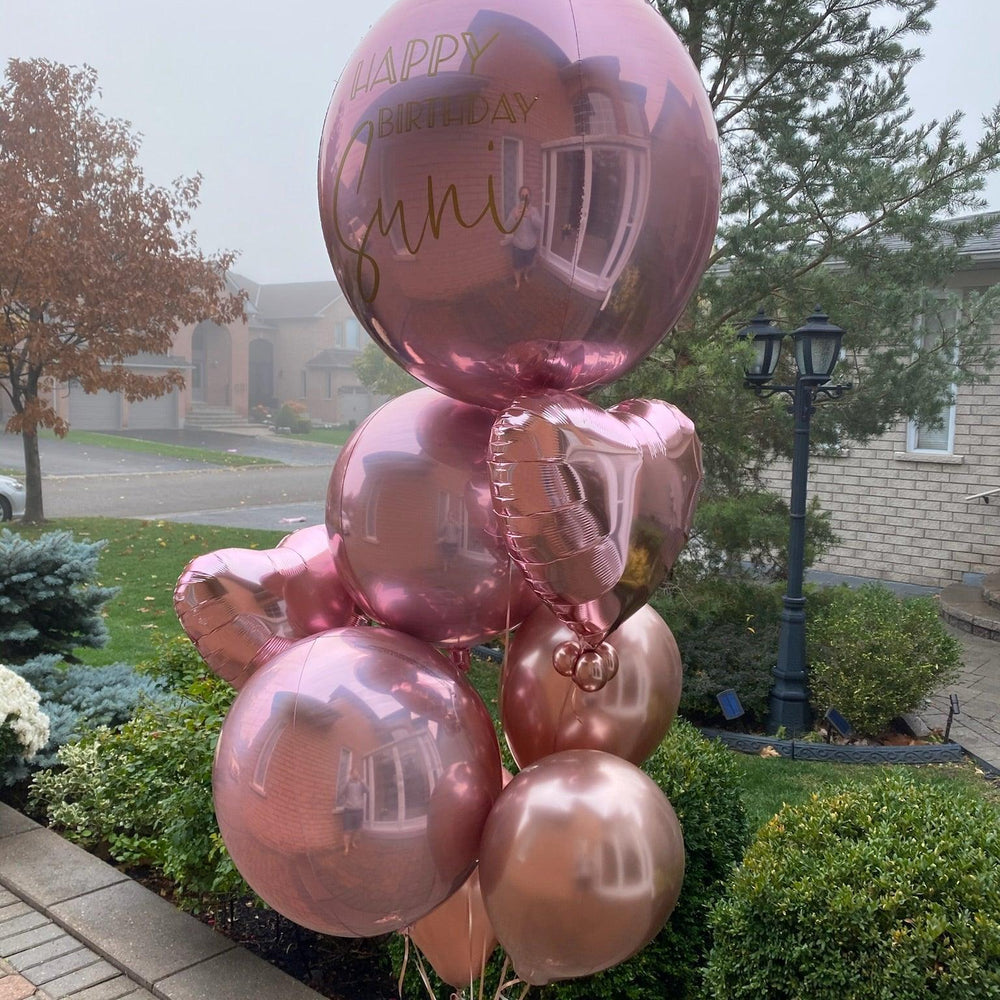 Shiny Surprise Balloon Bouquet - Customizable Balloon Arrangements for Toronto Events - My Blush Peony