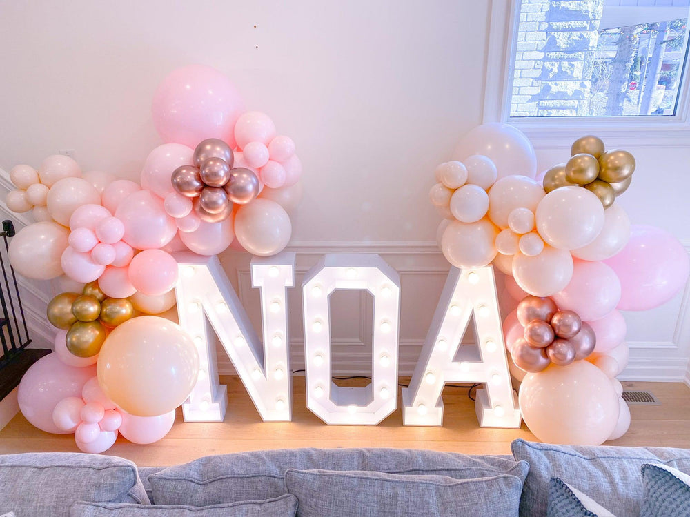 Balloon Garland Marquee Letters - Unique Balloon Decorations for Events - My Blush Peony