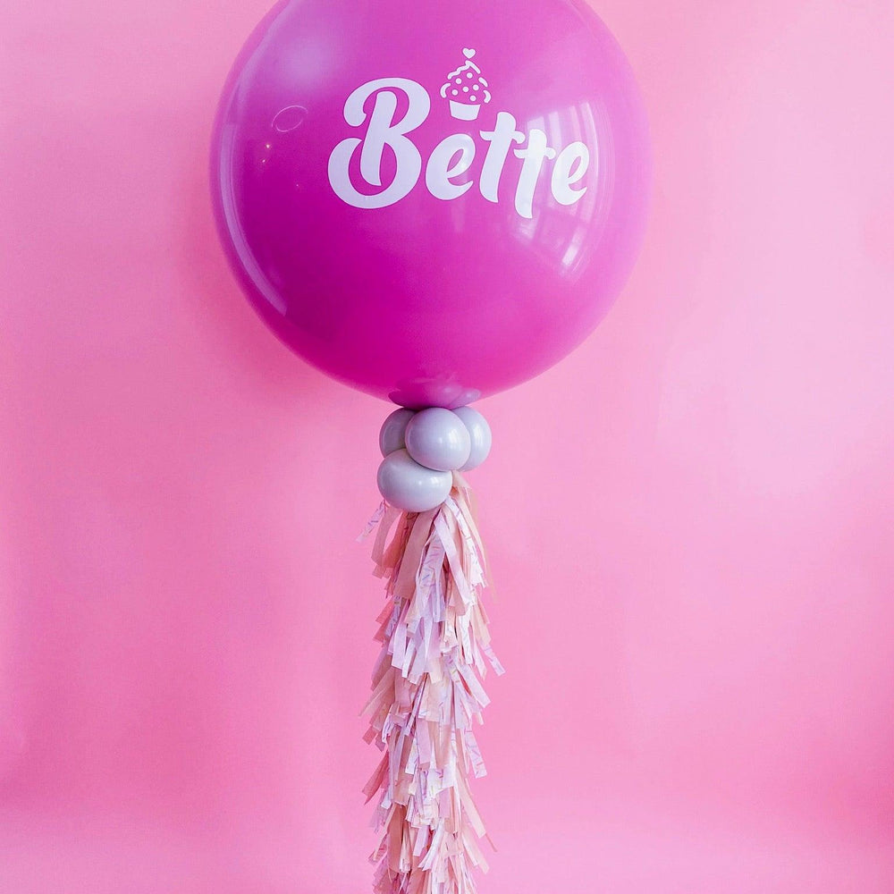 Personalized Jumbo Balloon with Tassels - Custom Celebration Decor - My Blush Peony